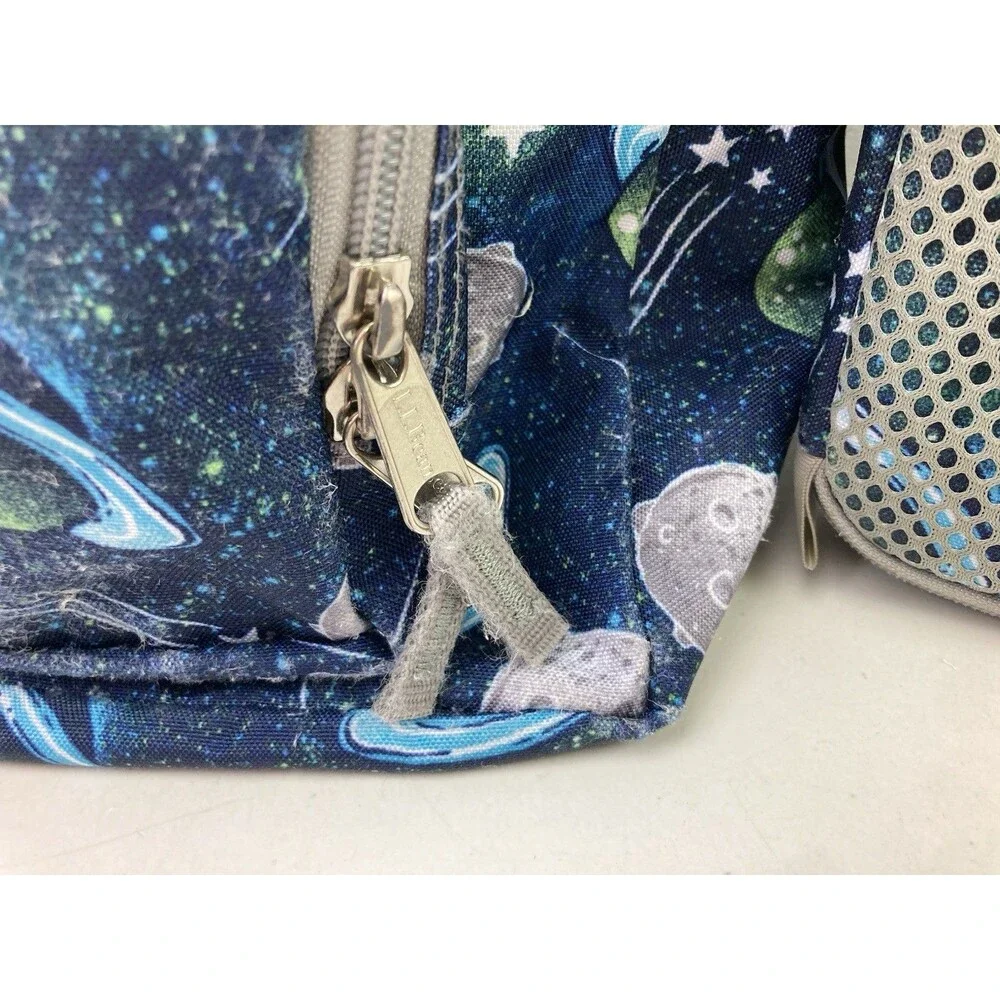 Vintage LL Bean Kids All Over Print Outer Space Planet Backpack Bag & Lunchbox